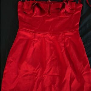 Elegant Red Strapless Dress